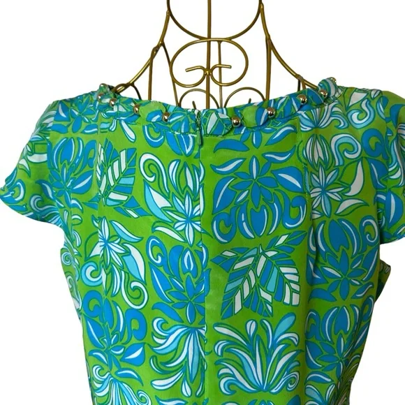 Lilly Pulitzer Joanna Limeade Silk Dress Size 4 - Picture 6 of 13